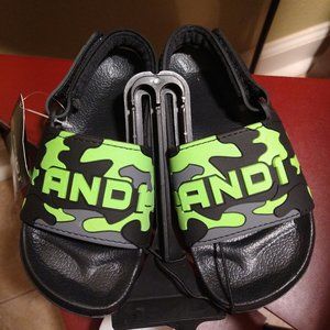 AND1- NWT Boys Lime Green and Black Strap on Sandals- Size 7/8